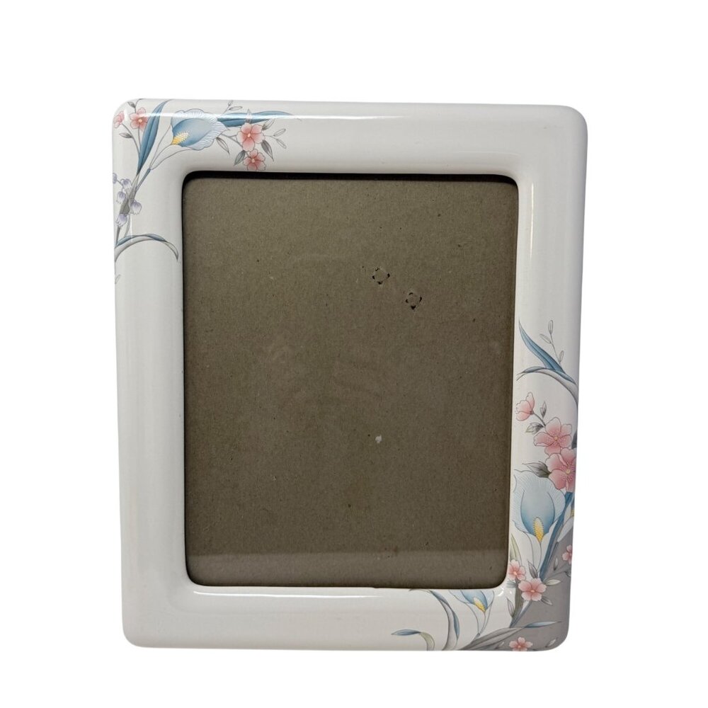 Vintage Porcelain Floral Photo Frame Cottage Country‎ Style Holds 8x10